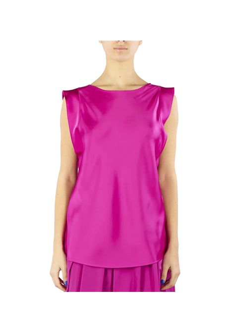 Blusa Pennyblack donna Carter 2511161202200 Fucsia tinta unita scollo a barca poliestere PENNYBLACK | Bluse | 2511161202200002