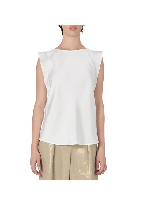 Blusa Pennyblack donna Carter 2511161202200 Bianco scollo a barca poliestere PENNYBLACK | 2511161202200009