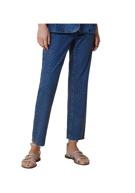 Jeans Pennyblack donna Ebrien 2511181032200 Denim cotone micro strass all over vita media PENNYBLACK | Jeans | 2511181032200002
