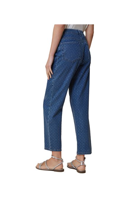 Jeans Pennyblack donna Ebrien 2511181032200 Denim cotone micro strass all over vita media PENNYBLACK | Jeans | 2511181032200002