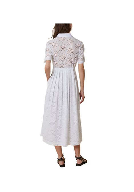 Abito Pennyblack donna Abadan 2511221038200 Bianco ricami sangallo slim coulisse tasche PENNYBLACK | Abiti | 2511221038200001