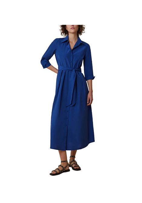 Abito Pennyblack donna Galles 2511221072200 Blu blend di cotone gonna svasata inserto elastico PENNYBLACK | Abiti | 2511221072200009