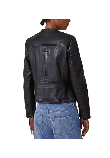 Giacca Pennyblack donna Prua 2511441017200 Nera pelle slim collo coreana bottone zip PENNYBLACK | Giacche | 2511441017200001