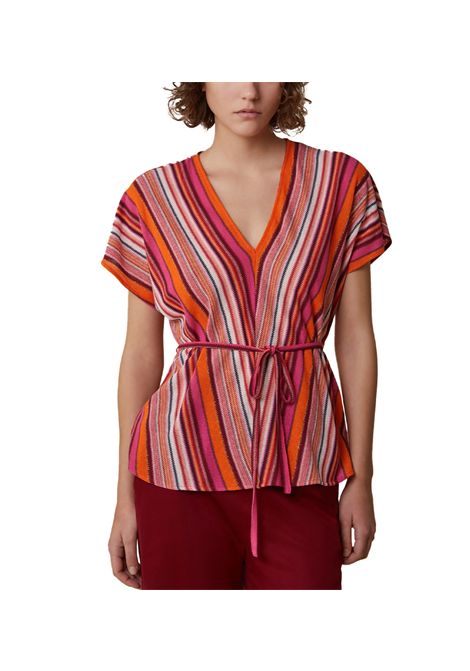 Blusa Pennyblack donna Gomma 2511971016200 Fantasia righe multicolor kimono scollo a v PENNYBLACK | 2511971016200001