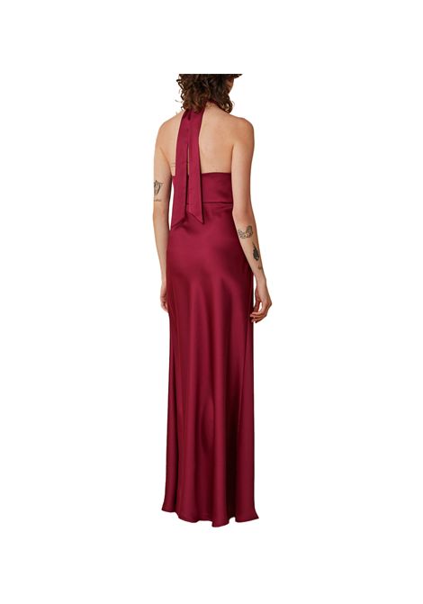 Abito Pennyblack donna Negoce 2512221012200 Bordeaux raso stretch top aderente gonna svasata PENNYBLACK | Abiti | 2512221012200001