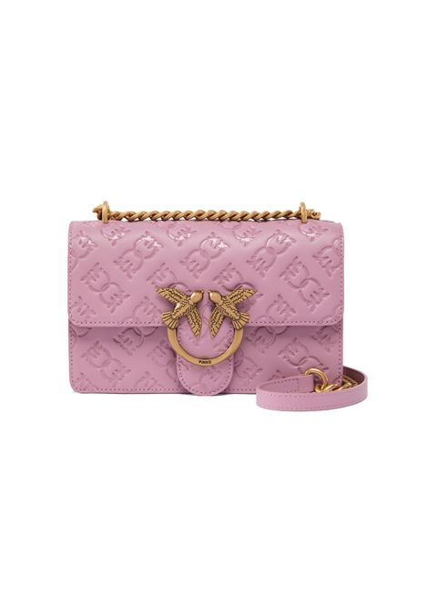Borsa Pinko Mini Love bag rosa logo imprimè PINKO | Borse | 100074A1YBN46Q