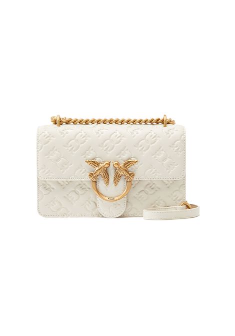 Borsa Pinko Mini Love bag bianca oro logo imprimè PINKO | Borse | 100074A1YBZ14Q