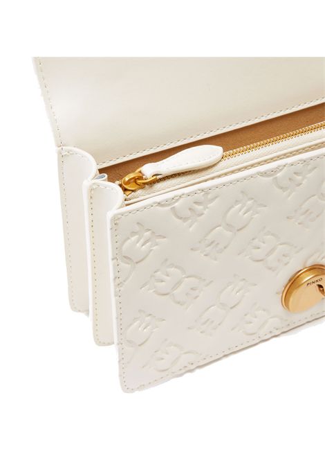 Borsa Pinko Mini Love bag bianca oro logo imprimè PINKO | Borse | 100074A1YBZ14Q