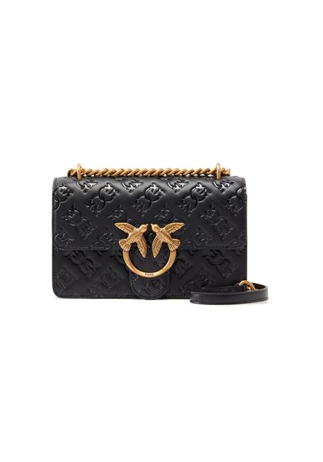 Borsa Pinko Mini Love bag nera oro logo imprimè PINKO | Borse | 100074A1YBZ99Q