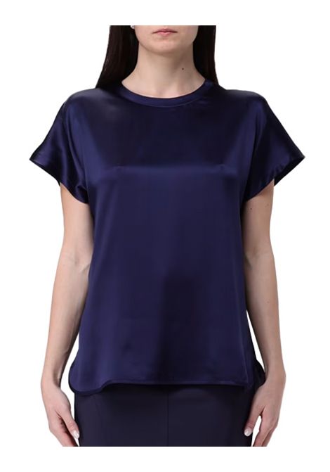 Blusa Pinko donna 100100A2JR Blu seta maniche corte girocollo PINKO | Bluse | 100100A2JRG1A
