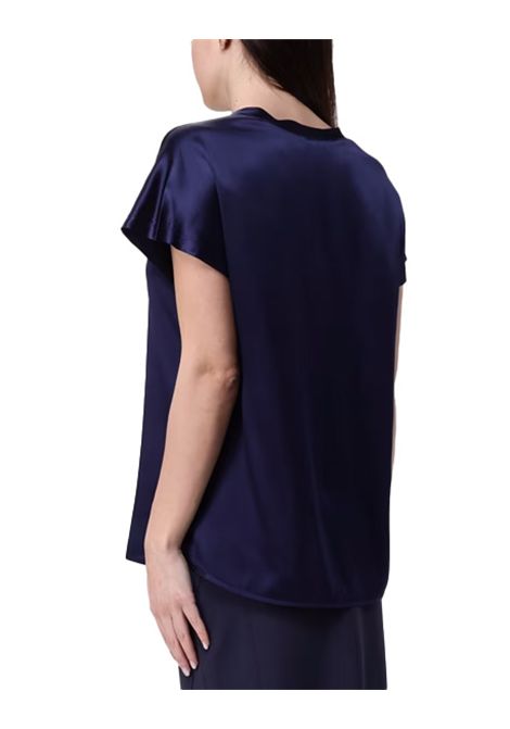 Blusa Pinko donna 100100A2JR Blu seta maniche corte girocollo PINKO | Bluse | 100100A2JRG1A