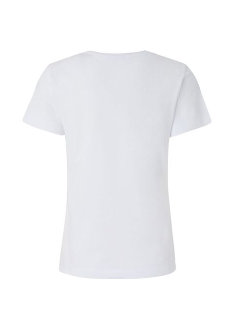 T-shirt Pinko donna 100355A2HN Bianca manica corta logo ricamato scollo rotondo orlo dritto cotone PINKO | T-shirt | 100355A2HNZ04