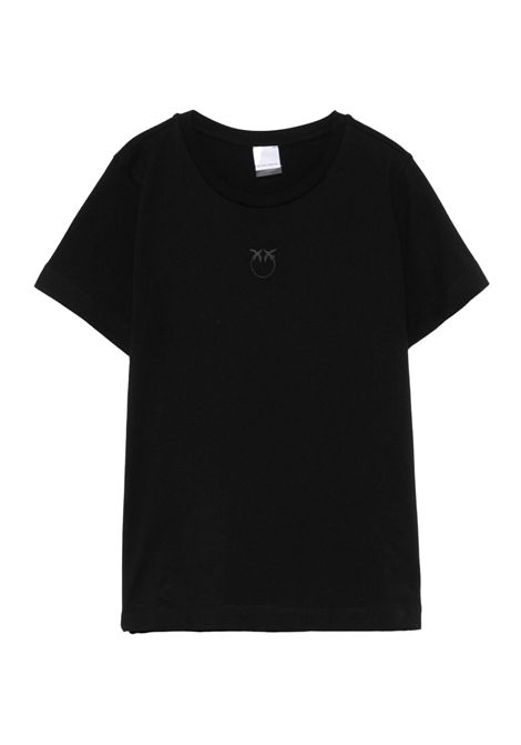 T-shirt Pinko donna 100355A2HN Nera cotone orlo dritto scollo rotondo logo manica corta PINKO | T-shirt | 100355A2HNZ99