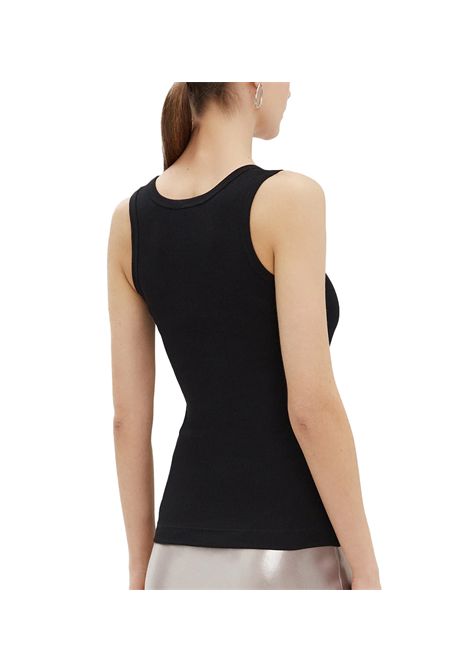 Canotta Pinko Calcolatore donna 100807A2C1 Nera cotone costine slim aderente logo PINKO | Canotte | 100807A2C1Z99