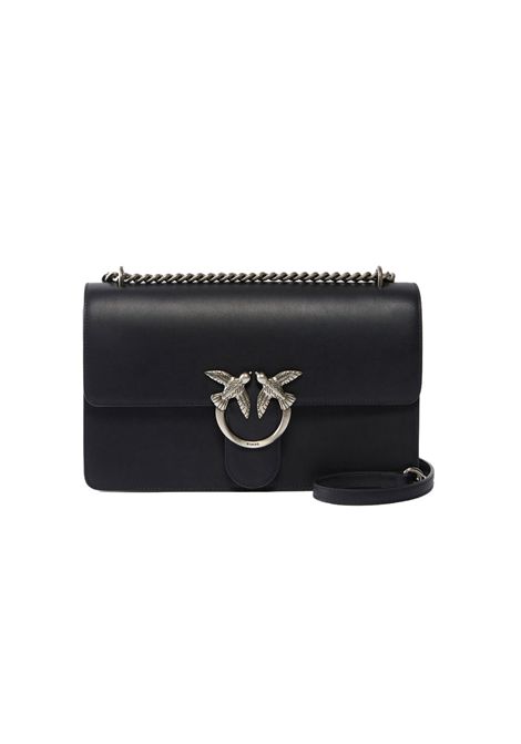 Borsa Pinko Classic Love bag one simply nera argento logo birds PINKO | Borse | 100941A0F1Z99O