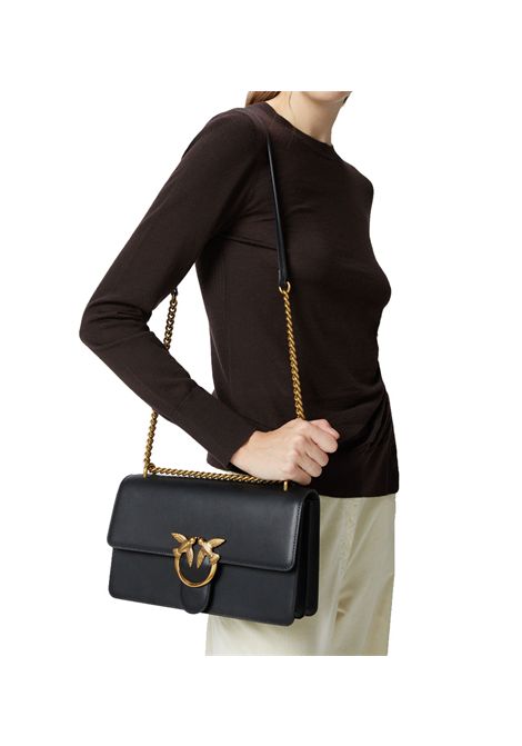 Borsa Pinko Classic Love bag one simply nera oro logo birds PINKO | Borse | 100941A0F1Z99Q