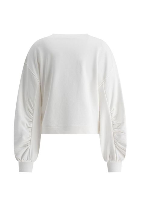 Felpa Pinko donna 102827A2G8 bianca Ceresole logo cristalli perline PINKO | Felpe | 102827A2G8Z05