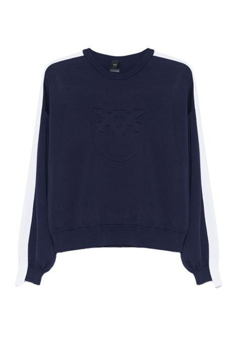 Felpa Pinko donna 104002A2FQ Blu viscosa logo maniche ampie PINKO | Felpa tuta | 104002A2FQEZ1