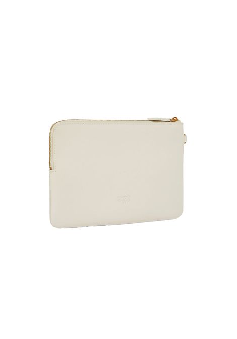 Pochette Pinko Wristlet bianca oro squadrata pelle da polso logo Love birds PINKO | Pochette | 104353A0F1Z14Q
