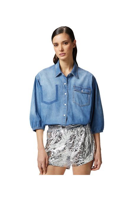 Camicia Pinko donna 104629A2DT Chobe blu denim light tre quarti PINKO | Camicie | 104629A2DTPJO