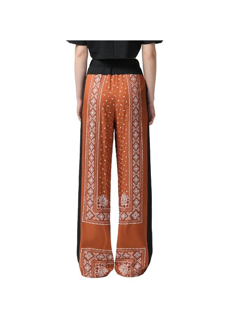 Pantalone Pinko donna Spirito 104663A2CK Marrone wide leg viscosa all over geogette linea dritta gamba larga PINKO | Pantaloni | 104663A2CKLZ3