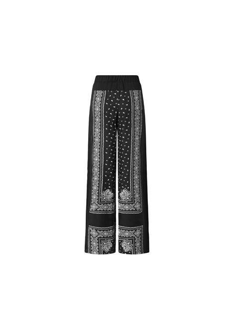 Pantalone Pinko donna Spirito 104663A2CK Nero viscosa twill widw- leg all over linea dritta gamba larga PINKO | Pantaloni | 104663A2CKZ1T