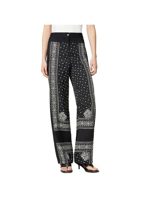 Pantalone Pinko donna Spirito 104663A2CK Nero viscosa twill widw- leg all over linea dritta gamba larga PINKO | Pantaloni | 104663A2CKZ1T