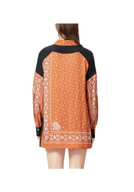 Camicia Pinko donna Clocks 104664A2CK Arancione twill viscosa bandana georgette PINKO | Camicie | 104664A2CKLZ3