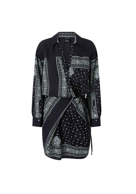 Abito Pinko donna 104665A2CK nero Mesopotamia camicia stampa bandana PINKO | Abiti | 104665A2CKZ1T