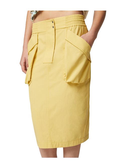 Gonna Pinko Fiuto donna 104703A2ER gialla cotone maxi tasche coulisse regolabilepatta bottoni PINKO | Gonne | 104703A2ERC43