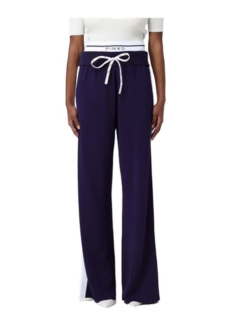 Pantalone Pinko donna Cerro 104739A2FQ Blu fascia elastica tinta unita PINKO | Pantaloni | 104739A2FQEZ1