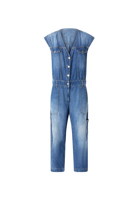 Tuta Pinko donna 104824A2GQ Tanzania blu jeans senza maniche PINKO | Tute | 104824A2GQPJD