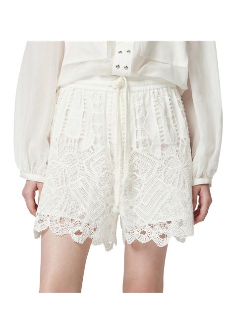 Short Pinko donna Serenata 104856A2G9 Bianchi pizzo sangallo macramè cotone PINKO | Shorts | 104856A2G9Z05
