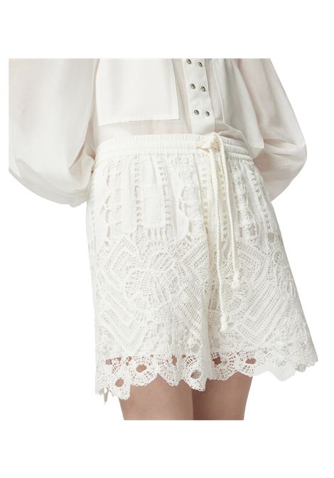 Short Pinko donna Serenata 104856A2G9 Bianchi pizzo sangallo macramè cotone PINKO | Shorts | 104856A2G9Z05