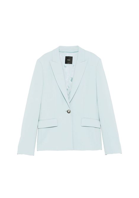 Blazer Pinko donna Gente 104930A213 Celeste monopetto viscosa cady collo a rever patta PINKO | Giacche | 104930A213E28