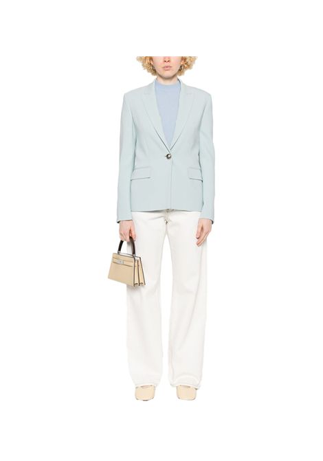 Blazer Pinko donna Gente 104930A213 Celeste monopetto viscosa cady collo a rever patta PINKO | Giacche | 104930A213E28