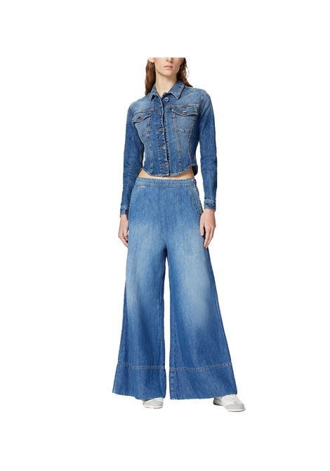 Giubbino Pinko donna Benachino 104972A2I5 Blu cotone aderente impunture jeans denim PINKO | Giubbino | 104972A2I5PJZ