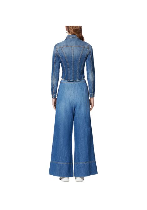 Giubbino Pinko donna Benachino 104972A2I5 Blu cotone aderente impunture jeans denim PINKO | Giubbino | 104972A2I5PJZ