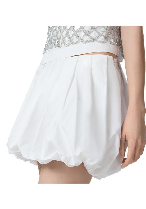 Gonna Pinko donna Cadric 105183A2LD Bianca palloncino zip pieghe cotone PINKO | Gonne | 105183A2LDZ04