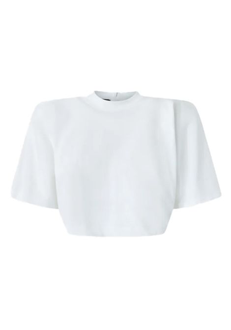 T-shirt Pinko donna Manny 105218A2M2 Bianca cropped manica corta tinta unita regolare PINKO | 105218A2M2Z04