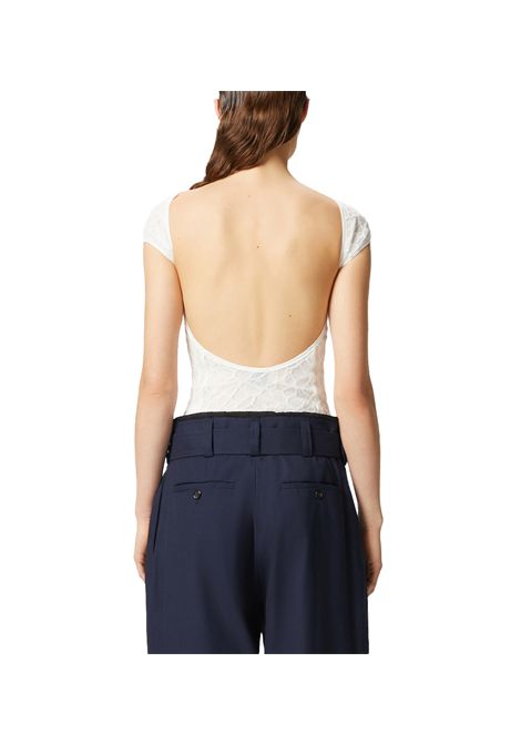 Top Pinko donna Cody 105228A2M5 Bianco manica corta pizzo stretch scollo barchetta ampio PINKO | Top | 105228A2M5Z14