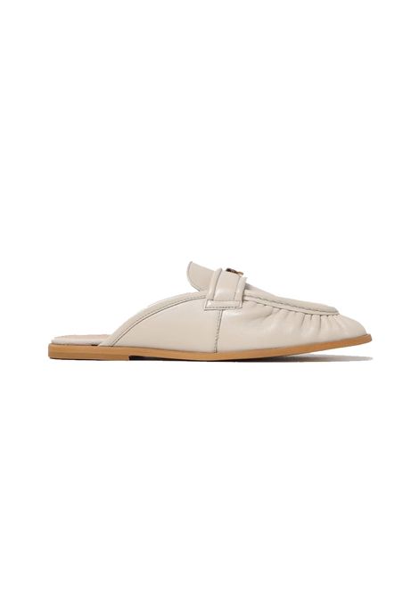 Mocassini Pinko donna Naty beige SD0351P003 nappa Love Birds sabot flat PINKO | Profumi | SD0351P003DY7