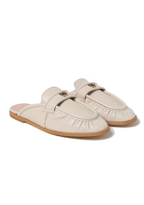 Mocassini Pinko donna Naty beige SD0351P003 nappa Love Birds sabot flat PINKO | Profumi | SD0351P003DY7