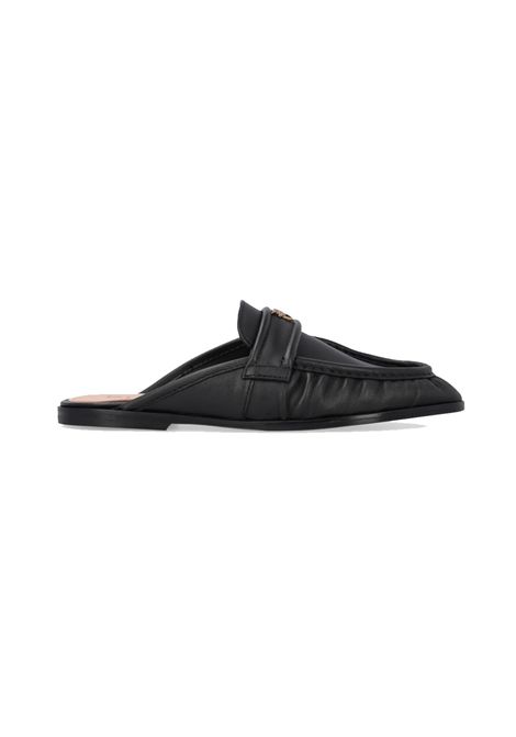 Mocassini Pinko donna Naty neri SD0351P003 nappa Love Birds sabot flat  PINKO | Profumi | SD0351P003Z99