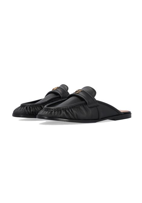 Mocassini Pinko donna Naty neri SD0351P003 nappa Love Birds sabot flat  PINKO | Profumi | SD0351P003Z99
