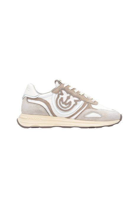 Sneakers Pinko donna Zoe SS0087P076 Bianche pelle inserti logo gomma grip PINKO | Sneakers | SS0087P076K26
