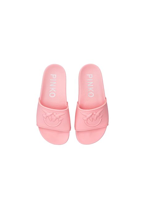 Ciabatte Pinko donna Dilly SS0093E027 Rosa gommate poliestere logo rilievo PINKO | Ciabatte | SS0093E027O99