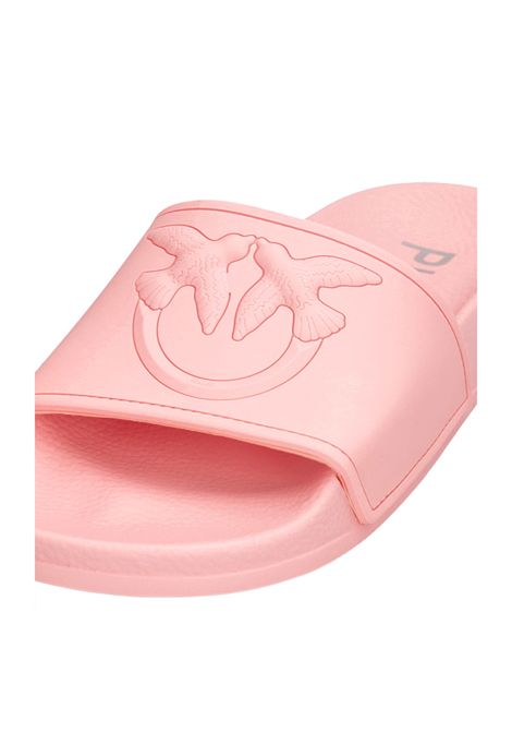 Ciabatte Pinko donna Dilly SS0093E027 Rosa gommate poliestere logo rilievo PINKO | Ciabatte | SS0093E027O99