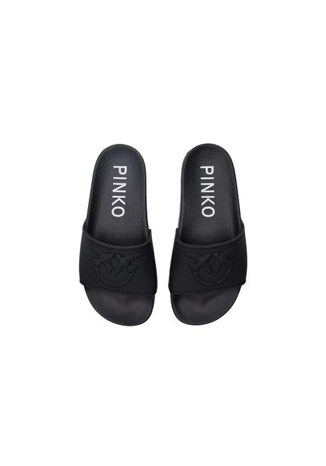 Ciabatte Pinko donna Dilly SS0093E027 Nere gommate estive fascia rilievo logo PINKO | Ciabatte | SS0093E027Z99
