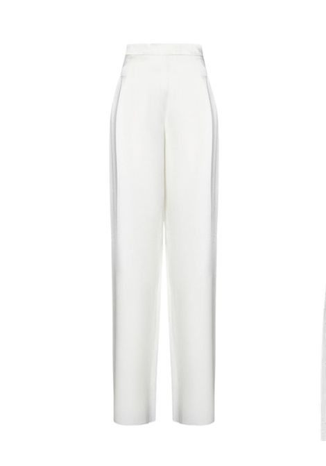 Pantalone Studio Max Mara donna Ieti 2516131023600 Bianco tasche vita alta gamba larga zip STUDIO | Pantaloni | 2516131023600001